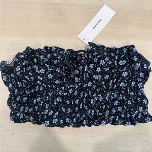 Urban Outfitters Navy & Blue Floral Crop Top
